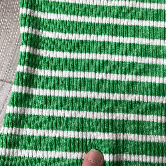 Green & Whit Striped Sweater Ribbed Tank . - Picture 6 of 7